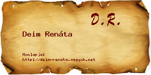 Deim Renáta névjegykártya